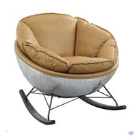 VODYXSEP Top Grain Leather Rocking Chair