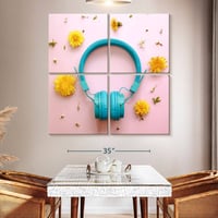 Ebern Designs Abarca Daisies And Headphones