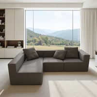 Latitude Run® L Shaped Modular Sectional Couches Sofa,110" Corduroy Boneless Couches