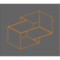 RFA Decor Box Geometric Orange - Gray by Michael Wolk - Wrapped Canvas Graphic Art