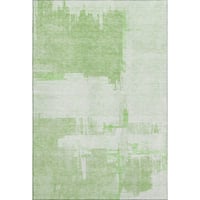 Orren Ellis Premium Machine Washable Mayfield Green Rug