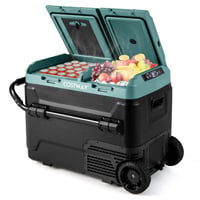 Costway Dual Zone 12v Car Refrigerator 53qt Portable Compressor Fridge Freezer