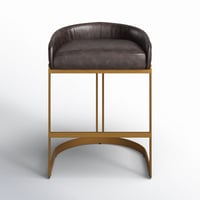 Joss & Main Bradley Genuine Leather Bar & Counter Stool