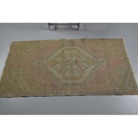 Bungalow Rose Vintage Turkish Handwoven Beige Rug for Unique Home Decor and Antique Hallway Accent