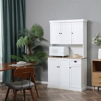 Ophelia & Co. 71" Buffet With Hutch, Modern Kitchen Pantry Storage Cabinet With Microwave Oven Countertop, Drawer, And Cupboard