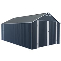 Kivaritio Upgraded 12×20 Ft Outdoor Storage Building For Car, Bike And Lawn Tools, Double Doors, 4 Vents Airflow , Corrosion - Shed Bicycles, Lawnmowers Cars, W
