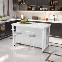 Hart Enjoy life White metal base marble countertop island