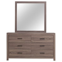 Wade Logan® Axat 6 Drawer 58.5" W Double Dresser with Mirror