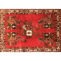 Foundry Select Southwestern Machine Made Power Loom Square 4' x 4' Wool/Polyester Area Rug in Red/Beige/Green