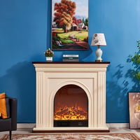 Coxambrey Cream Yellow Oak Wood Landscape Heat Electric Fireplace