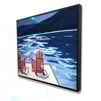 Begin Edition International Inc. Lake Dock Mountains Chairs - Framed Canvas Home Decor