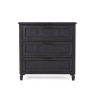 Alcott Hill® Codrington 3 Drawer 36" W Acacia Wood And Cane Standard Dresser/Chest