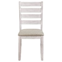 Canora Grey 2pc Dining Chairs, Grayish White, Fabric Upholstery, Wood Frame, Transitional, White Room Side Chairs (2pc), 19.5" Width