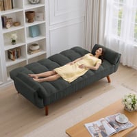 George Oliver Kamaren Full 75.39" Futons Upholstered Convertible Sofa