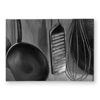 Begin Edition International Inc. Kitchen Tools for Chef - Black & White Outdoor Area Rug