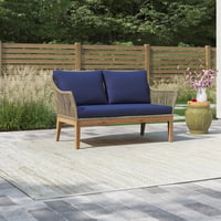 Sand & Stable⢠Blyth 55" Wide Outdoor Loveseat with Cushions