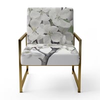 East Urban Home Curtisville - Upholstered Apple Blossom Accent Arm Chair