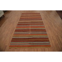 Dakota Fields Vegetable Dye Kilim Striped Wool Area Rug 5x10