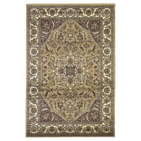Fleur De Lis Living Rectangle Hollman Oriental Power Loomed Rectangle 5'3" x 7'7" Polypropylene Indoor Area Rug in Beige/Ivory