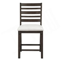 Corrigan Studio® Classic Style Dark Espresso Finish Counter Height Dining Chairs Set Of 2 Upholstery Seat Wooden Dining Room Furniture
