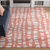 Langley Street® Lamanna Striped Machine Woven Polyester Indoor / Outdoor Area Rug in Salmon