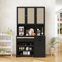 Bayou Breeze 69.29" Kitchen Pantry Storage Cabinet, Modern Buffet Cabinet With Kitchen Cart, Tall Kitchen Hutch Cabinet With Microwave Stand, Food Pantry Cabinet W