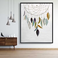 Begin Edition International Inc. Dreamcatcher with Feathers - Blue Framed Canvas Home Decor