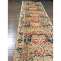 OAKRugs by Chelsea One-of-a-Kind Hand-Knotted Orange/Green 3'2" x 15' Runner Wool Area Rug