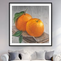 Lark Manor™ Two Oranges - Hyperrealist Still Life Print for Home Decor