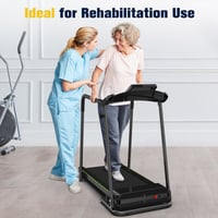 Oasisy Folding Treadmill with Long Handrail Heart Rate Sensor for Senior Recovery 2.25HP 300LB