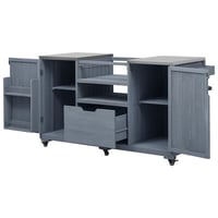 Audiohome K&K 66.5" Outdoor Kitchen Island For Big Green Egg Grills