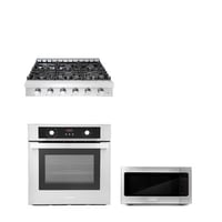 Cosmo 3 Piece Kitchen Package With 36" Slide-in Gas Cooktop 24.4" Built-in Countertop Microwave 24" Single Electric Wall Oven