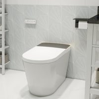 ModMakers Auto Flush Smart Bidet Toilet, 1.28 GPF Water Efficient Elongated Toilet with Heated Seat, Warm Wash, Dryer, Foam Shield, Night Light, Digital Display
