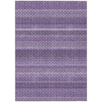 East Urban Home 9' X 12' Lavender And Purple Striped Washable Indoor Outdoor Area Rug