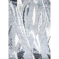 Bokara Rug Co., Inc. Abstract Handwoven Wool Blue/Ivory Area Rug