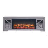 VODYXSEP 75" Fireplace TV Stand For Tvs Up To 80",With 44" Electric Fireplace