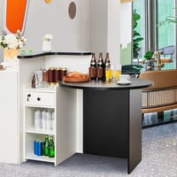 Latitude Run® Front Reception Office Desk With Open Shelf And Lockable Drawer