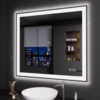 Ivy Bronx Frameless LED Bathroom Mirror,Smart Mirror