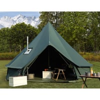 Arlmont & Co. Kylynne Canvas Bell Glamping Yurt Bell Tent with Roof Stove Jack
