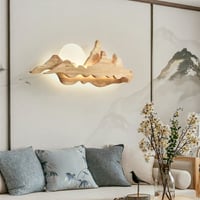 Loon Peak® Contemporary Sunrise Mountain Wood Flush Mounted Wall Lamp