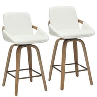 Corrigan Studio® Georges Modern Fabric & Bentwood 26" Counter Stool w/Swivel, Set of 2