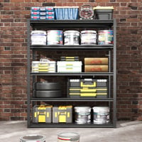 Banior 2000lbs Capacity Metal Shelving Unit, 5 Tier, Adjustable For Garage, Basement, Black Heavy Duty Storage Shelves, 2000lbs, Adjustable, Garage Shelf