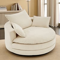 Everly Quinn Upholstered Swivel Barrel Chair