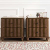 GRILLO HOME Fluted Nightstand 2-Piece Set