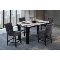 Brayden Studio® MAGALY DARK GREY BAR TABLE AND BAR STOOL SET