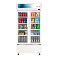 KoolMore 35 in. Commercial 2-Glass Door Merchandiser Refrigerator, 16.5 cu. ft. in White (KM-MDR-2GD-35)