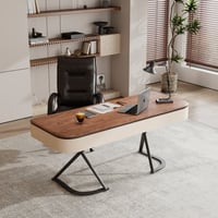 Brayden Studio® Rhuddlan Modern 63'' Writing Desk, Brown Wood Desk, 2 Drawers, Stainless Steel legs