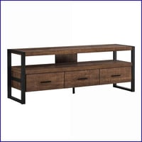 Latitude Run® TV Furniture 60 Inch Industrial Entertainment Center, Brown Laminate & Black Metal, Storage Drawers | Brown | TV Size Ranges 80-89 inches