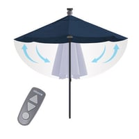 Above Height 2 Series 9 Feet Smart Umbrella with Remote, Wind Sensor, Solar, LED Light