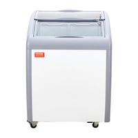 VEVOR Commercial Ice Cream Display Case, 5.4 Cu.ft Chest Freezer, Mobile Glass Top Deep Freezer